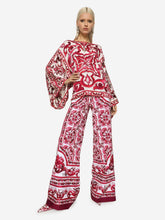 Dolce & Gabbana Majolica-Print Charmeuse Blouse