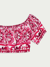 Dolce & Gabbana Majolica-Print Cotton Crop Top