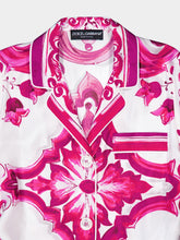 Dolce & Gabbana Majolica-Print V-Neck Maxi Dress