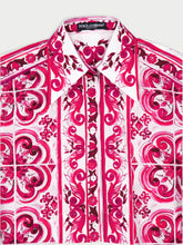 Dolce & Gabbana Majolica Printed Cropped Cotton Shirt