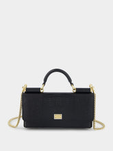 Dolce & Gabbana Mini Sicily Iguana-Print Leather Bag