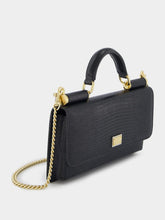 Dolce & Gabbana Mini Sicily Iguana-Print Leather Bag