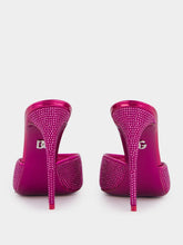 Dolce & Gabbana Rhinestone-Embellished Satin Mules