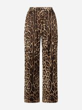 Dolce & Gabbana Leopard Print Wide-Leg Silk Trousers