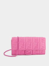 Fendi Baguette Continental Pink Leather Wallet
