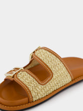 Fendi Double-Band Flat Leather Slides