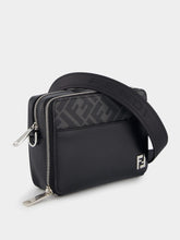 Fendi FF-Plaque Leather Messenger Bag