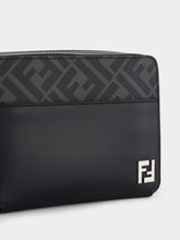 Fendi FF-Plaque Leather Messenger Bag