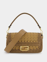 Fendi Interlaced Leather Baguette Bag