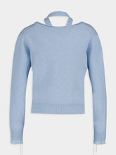 Fendi Light Blue Cut-Out Detail Cashmere Jumper