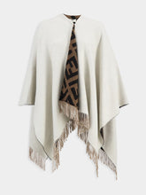 Fendi Reversible Monogram Jacquard Fringed Poncho