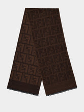 Fendi Shadow Intarsia Motif Silk And Wool Scarf