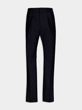 Fendi Straight-Cut Blue Wool Trousers