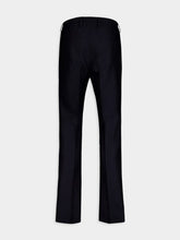 Fendi Straight-Cut Blue Wool Trousers