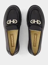 Ferragamo Moccasin with Gancini Ornament and Wool Lining