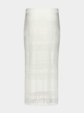 Frame Crochet-Knit Pencil Skirt in White