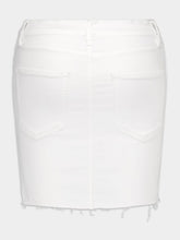 Frame Raw-Hem Denim Mini Skirt