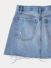 Frame Ripped High-Waisted Denim Skirt