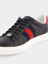 Gucci Ace Web-Trim Leather Sneakers
