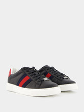 Gucci Ace Web-Trim Leather Sneakers