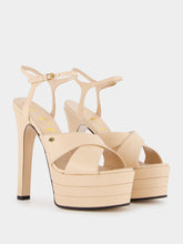 Gucci Crisscross Leather Straps Platform Sandals