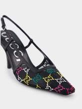 Gucci GG Crystal-Embellished Mesh 75mm Pumps