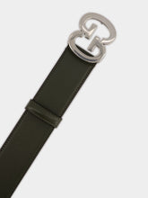 Gucci GG Green Buckle Leather Belt