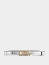 Gucci GG Marmont Embellished Metallic Leather Belt