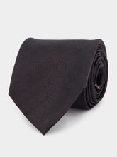 Gucci GG Monogram Black Silk Tie