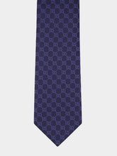 Gucci GG Monogram Blue Silk Tie