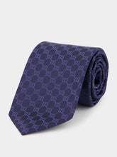 Gucci GG Monogram Blue Silk Tie