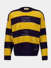 Gucci GG-Perforated Striped Wool Jumper
