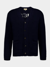 Gucci Intarsia-Knit Logo Wool Cardigan