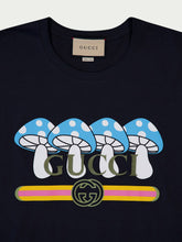 Gucci Interlocking G-Logo Mushroom-Print T-Shirt
