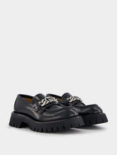 Gucci Interlocking G Lug Sole Leather Loafers