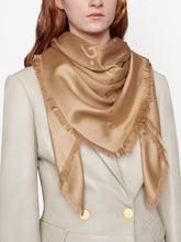 Gucci GG Jacquard Silk-Wool Camel Shawl
