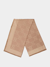 Gucci GG Jacquard Silk-Wool Camel Shawl
