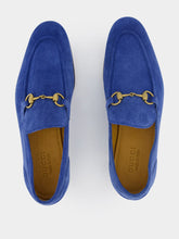 Gucci Jordaan Blue Suede Loafers