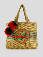 Gucci Medium Tote Bag In Natural Raffia Effect