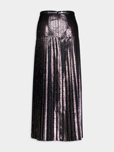 Gucci Metallic Pleated Silk Crêpe Midi Skirt