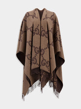 Gucci Reversible Jumbo GG Cashmere Brown Poncho