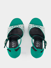 Gucci Crystal Satin High Heel Sandals