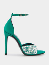 Gucci Crystal Satin High Heel Sandals