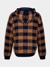 Gucci Supreme GG Intarsia-Knit Hoodie