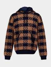 Gucci Supreme GG Intarsia-Knit Hoodie