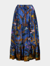 Gucci Tian Print Silk Twill Skirt