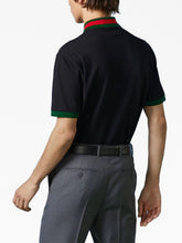 Gucci Web Stripe-Collar Piqué Polo Shirt