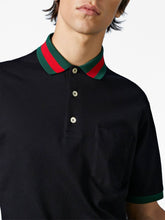 Gucci Web Stripe-Collar Piqué Polo Shirt