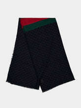 Gucci Web-Stripe Trim Wool Shawl