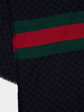Gucci Web-Stripe Trim Wool Shawl